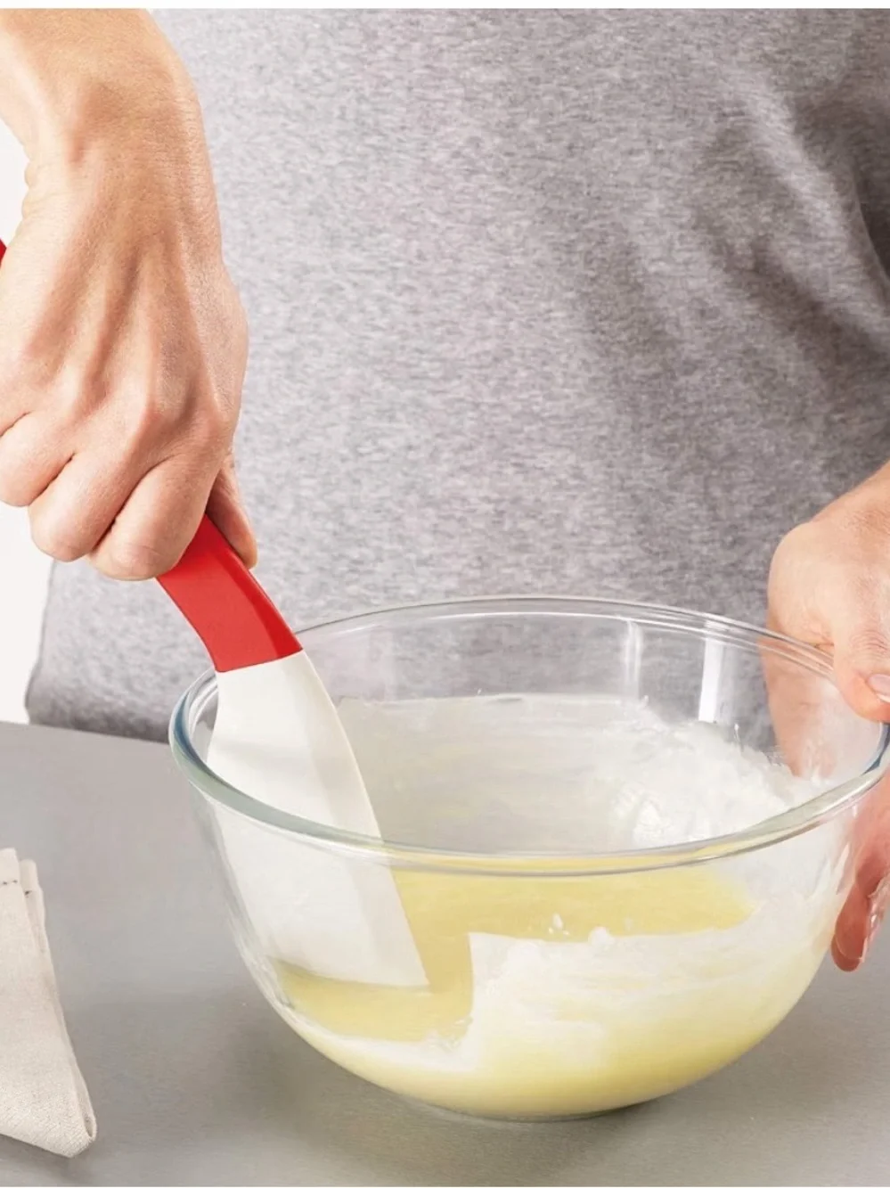 Joseph Joseph Silicone Spatula - Red Handle with Light Gray Head